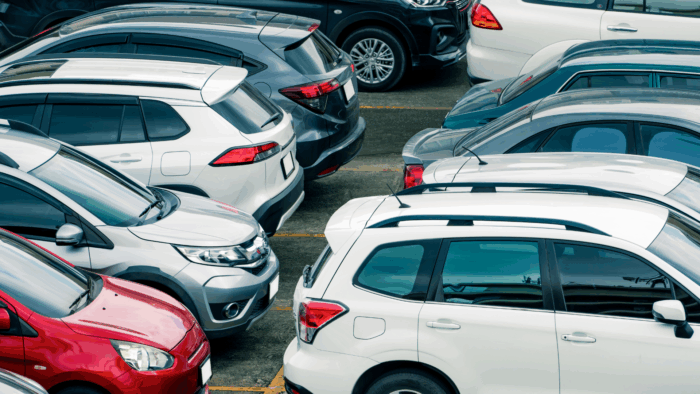 Vagas de garagem ocupadas por veículos