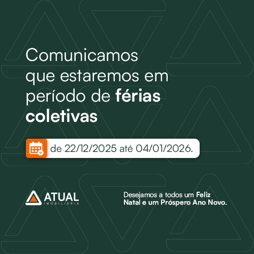 Aviso de férias coletivas de 22/12/2025 até 04/01/2026